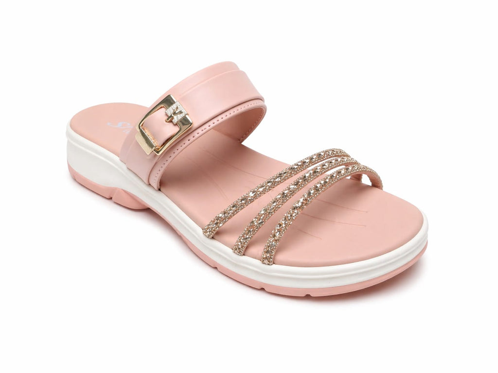 Rhinestone Strap Wedge Sandal for Women