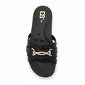 DS Cross Strap Bow Slide Sandal - Black